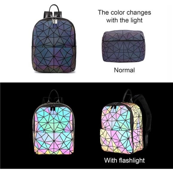 Geometric Luminous Purses and Handbags Holographic Reflective Crossbody Bag - Picture 2 of 8